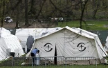 Un hôpital de campagne à Central Park, le 16 avril 2020 à New York