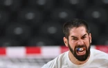 Le handballeur français Nikola Karabatic lors des demi-finales des Jeux Olympiques de Tokyo entre la France et l'Egypte le 5 août 2021
