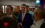 Juan Guaido à l'issue d'une conférence de presse à Caracas, le 9 mai 2019.