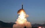 Lancement d'essai d'un ICBM Hwasongpho-18 en Corée du Nord. Photo non datée publiée par l'agence de presse officielle coréenne (KCNA) le 19 décembre 2023