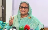La Première ministre du Bangladesh, Sheikh Hasina, dans un bureau de vote de Dacca, le 7 janvier 2024