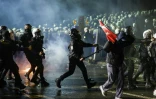 Heurts entre policiers et manifestants, le 23 mars 2025 à Ankara, en Turquie