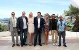 Les comédiens Jared Harris, Jean Reno, Charlize Theron, Javier Bardem, Adele Exarchopoulos, Sean Penn et Zubin Cooper le 20 mai 2016 à Cannes pour la présentation du folm "The Last Face"