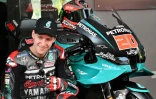 Le pilote français de l'écurie Yamaha SRT Fabio Quartararo lors de sa présentation sur le circuit de Sepang, le 6 février 2020