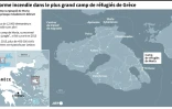 Enorme incendie dans le plus grand camp de réfugiés de Grèce