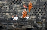 Emmanuel Macron visite le temple de Borobudur le 29 mai 2025