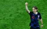 Luka Modric après la victoire contre l'Angleterre en demi-finale du Mondial, le 11 juillet 2018 à Moscou