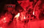 Les supporters de Nice lors du match de Ligue 1 contre le Paris-SG le 8 avril 2023 à Nice