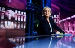 Marine Le Pen sur le plateau de TF1, le 25 avril 2017, Ă Boulogne-Billancourt