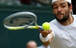L'Italien Matteo Berrettini face au Polonais Hubert Hurkacz en demi-finale de Wimbledon, le 9 juillet 2021