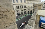 Le jeune pilote monégasque Charles Leclerc, lors du GP d'Azerbaïdjan sur le circuit urbain de Bakou, le 29 avril 2018