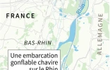 Localisation de Gerstheim (Bas-Rhin) où trois personnes sont mortes jeudi après le chavirement d'une embarcation gonflable sur le Rhin 