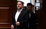 L'ancien vice-président catalan Oriol Junqueras (g) au Parlement de Madrid, le 20 mai 2019