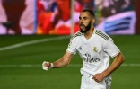Le buteur du Real Madrid Karim Benzema s'est offert un doublé dans le succès contre Villarreal au stade Alfredo di Stefano de Valdebebas, le 16 juillet 2020