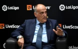 Le président de la Ligue espagnole de football, Javier Tebas, en conférence de presse à Madrid, le 12 septembre 2019