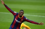 Ousmane Dembele du Barça au stade Ramon Sanchez Pizjuan de Séville le 27 février 2021.