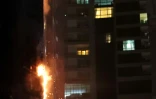 La Torch Tower à Dubaï en feu, le 4 août 2017