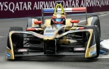 Jean-Eric Vergne lancé vers sa victoire dans le ePrix de Paris, le 28 avril 2018