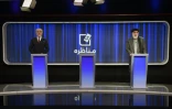 Les candidats à la présidentielle Abdullah Abdullah (à gauche) et Gulbuddin Hekmatyar participent à un débat télévisé, le 25 septembre 2019 à Kaboul
