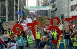 Le cortège Bruxelles contre les traités de libre-échange transatlantiques, a défilé dans les rues de Bruxelles, le 20 septembre 2016
