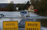Inondations à Cléon, près de Rouan, le 1er février 2018