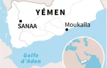 Localisation de la ville de Moukalla au Yémen 
