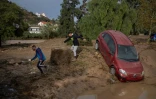 Une rue inondée à Alora, prÚs de Malaga dans le sud de l'Espagne, le 29 octobre 2024