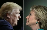 Donald Trump à Cleveland dans l'Ohio, le 22 octobre 2016 et Hillary Clinton, à Manchester dans le New Hampshire le 6 novembre 2016