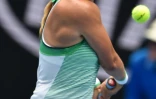 La Bélarusse Victoria Azarenka face à la Monténégrine Dank Konvinic, à l'Open d'Australie, le 26 janvier 2016 à Melbourne