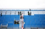 Le chantier de construction du parc urbain de La Concorde pour les prochains Jeux olympiques de Paris 2024, le 16 avril 2024 Ă Paris