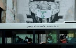 Des passagers d'un bus portent un masque de protection contre le virus, le 11 avril 2020 à La Havane