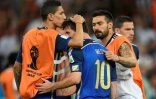 Lionel Messi inconsolable après la défaite de l'Argentine devant l'Allemagne en finale de la Coupe du monde, le 13 juillet 2014 au Maracana