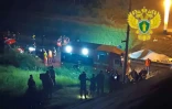 Une image diffusée par le Parquet interrégional des transports de Moscou montre les opérations de secours à Vygonitchi, dans la région de Briansk, où un pont s'est effondré sur une voie ferrée et a fait dérailler un train le 31 mai 2025