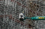 Travaux autour de la structure de Notre-Dame de Paris, le 11 mars  2020, 11 mois après l'incendie