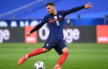 Le milieu Houssem Aouar a fêté sa première sélection avec les Bleus contre l'Ukraine, en match amical au Stade de France, le 7 octobre 2020