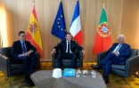 (g-d) Le Premier ministre espagnol Pedro Sanchez, le président français Emmanuel Macron et le Premier ministre portugais Antonio Costa, le 20 juin 2019 à Bruxelles