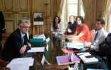 Le leader de FO Jean-Claude Mailly (g), reçu le 29 juin 2016 à Matignon