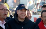Le Prince Albert de Monaco aux Sables-d'Olonnes à la veille du départ de Vendée Globe, le 5 novembre 2016 