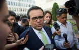 Ildefonso Guajardo, le ministre mexicain de l'Economie, répond à des journalistes à Washington, le 23 août 2018