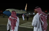 L'avion du secrétaire d'Etat américain Antony Blinken arrive à l'aéroport de Jeddah, en Arabie saoudite, le 6 juin 2023