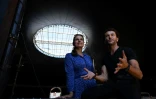 Manolo et Camille lors d'un entretien avec l'AFP au Théâtre du Centaure à Marseille, le 23 août 2019