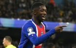 Le Ballon d'Or Ousmane Dembélé auteur du 2e but du PSG sur la pelouse de Manchester City, le 14 octobre 2026 