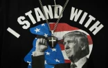 Le T-shirt d'un partisan de l'ex-président américain Donald Trump à Grimes, Iowa, le 1er juin 2023