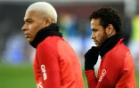 Les attaquants du PSG Kylian Mbappé et Neymar à l'échauffement avant le match contre Caen au Parc des Princes, le 20 décembre 2017 