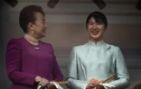Les princesses Aiko (d) et Nobuko lors de la cérémonie traditionnelle de vœux du Nouvel An de la famille impériale, le 2 janvier 2026 à Tokyo