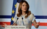La ministre déléguée à l'Energie et porte-parole du gouvernement, Maud Bregeon, lors d'une conférence de presse à l'issue du Conseil des ministres, le 15 avril 2026 à Paris