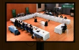 Vue générale du TAS lors de l'audition publique du nageur chinois Sun Yang, le 15 novembre 2019 à Montreux 