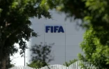 Le logo de la Fifa sur son siège régional à Salé, au Maroc, le 5 août 2026
