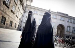 Des femmes portant le niqab devant le parlement danois le 31 mai 2018