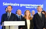 Edouard Philippe, la ministre de la Justice Nicole Belloubet et celui de l'économie Bruno Le Maire à Nancy le 1er juillet 2017